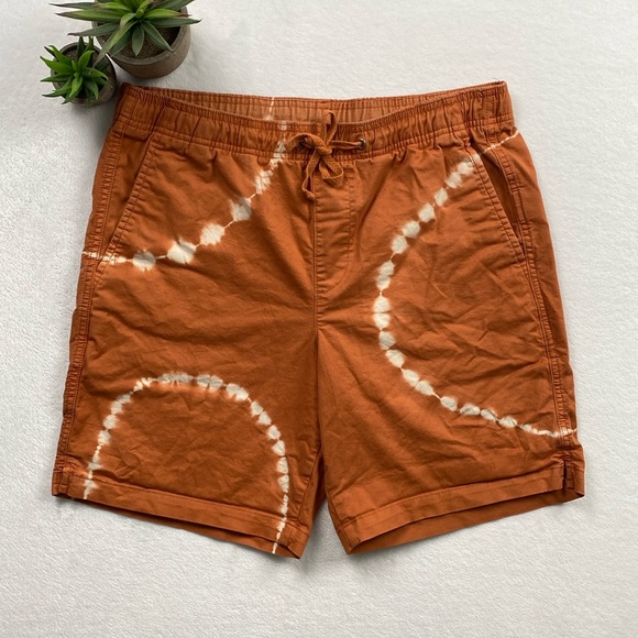 GAP Other - Gap Tie Dye Flex 8” Easy Shorts with Drawstrings (Burnt Orange/White)